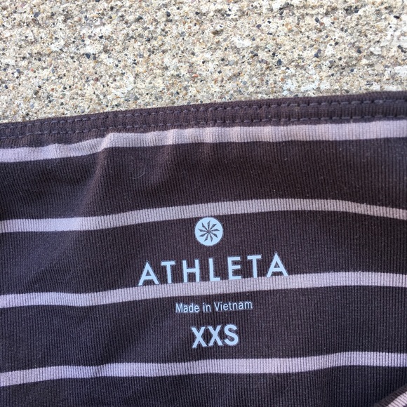 Light pink and purple striped Athleta leggings - Picture 2 of 3